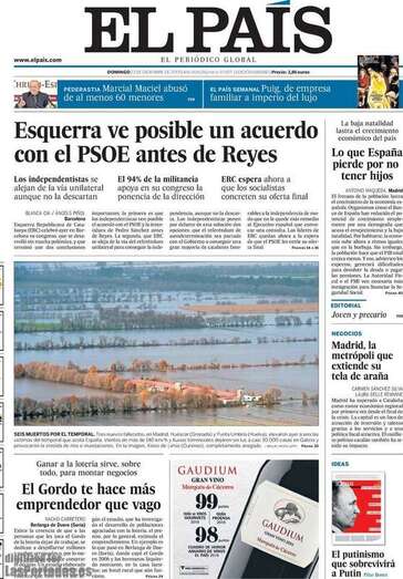 Portada de un periódico de esta jornada (Foto TA)